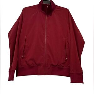 Women’s Athleta Brooklyn Bomber Full Zip Jacket Cranberry Red, Pockets: Small
